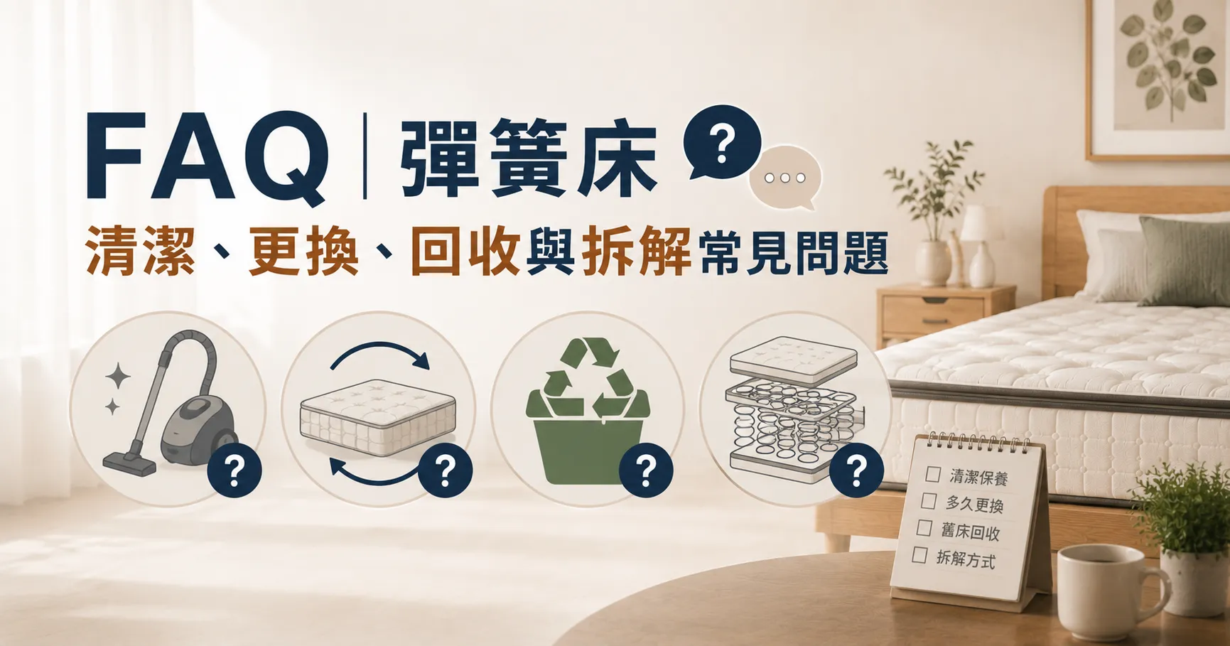 彈簧床可以用幾年？清潔保養、多久更換與舊床墊回收一次看懂-2