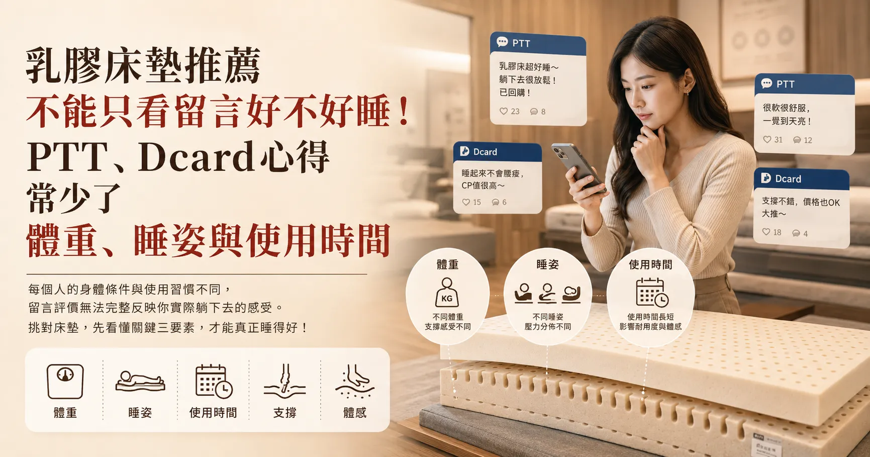 乳膠床墊推薦PTT、Dcard怎麼看?好評、缺點與真實睡眠體感避雷解析-1