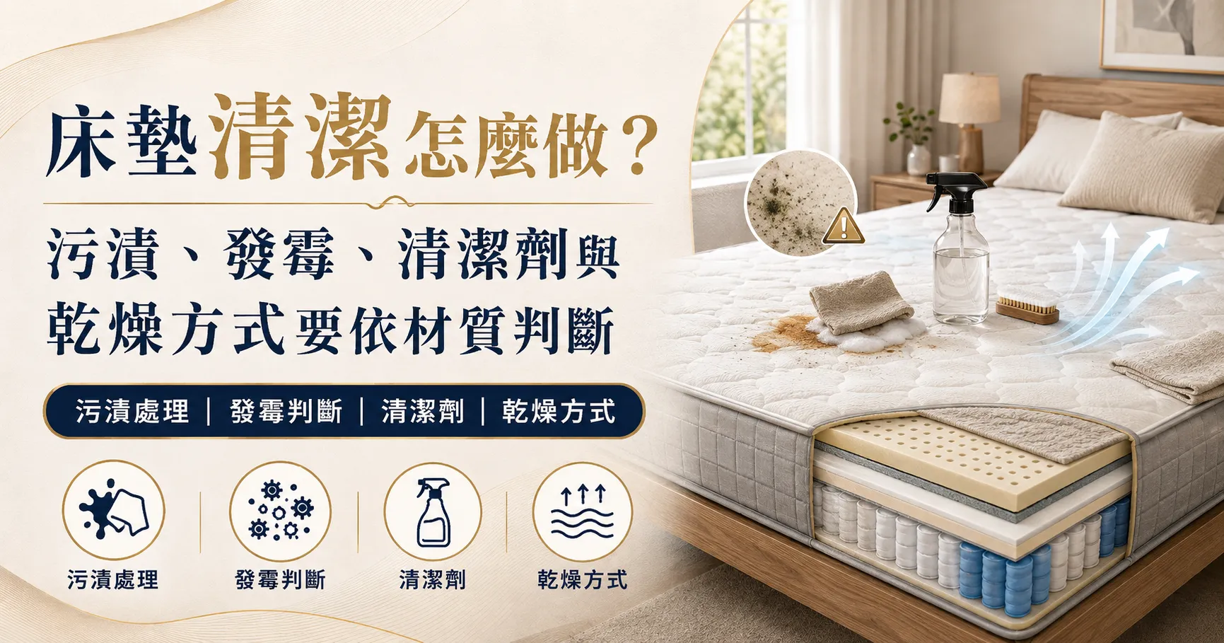 床墊不是髒了洗一洗就好！清潔保養、使用壽命與回收方式一次看懂-1